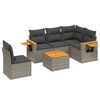 vidaXL 6 Piece Garden Sofa Set with Cushions Grey Poly Rattan