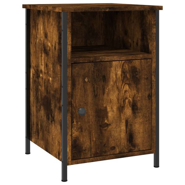 vidaXL Bedside Cabinet Smoked Oak 40x42x60 cm Engineered Wood