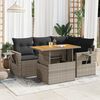 vidaXL 5 Piece Garden Sofa Set with Cushions Grey Poly Rattan