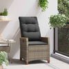 vidaXL Reclining Garden Chair Grey and Navy Blue 64 x 57.5 x 112 cm
