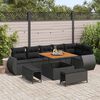 vidaXL Garden Sofa Set with Cushion 9 pcs Black Poly Rattan