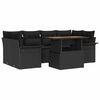 vidaXL Garden Sofa Set 7 pcs Black Poly rattan