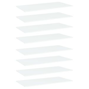 vidaXL Bookshelf Boards 8 pcs White 80x20x1,5 cm Engineered Wood