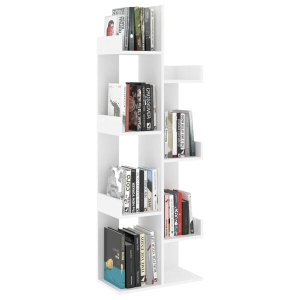 vidaXL Book Cabinet White 48x25.5x140 cm Engineered Wood
