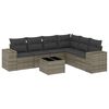 vidaXL 7 Piece Garden Sofa Set with Cushions Grey Poly Rattan