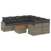 vidaXL 9 Piece Garden Sofa Set with Cushions Grey Poly Rattan