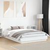 vidaXL Bed Frame with LED without Mattress White 150x200 cm King Size