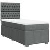 vidaXL Box Spring Bed with Mattress Dark Grey King Single Fabric