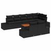 vidaXL Garden Sofa Set with Cushion 9 pcs Black Poly Rattan