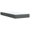 vidaXL Box Spring Bed with Mattress Dark Grey King Single Fabric