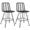 vidaXL Bar Stools 2 pcs Black 45x56x103,5 cm PE Rattan and Steel