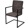 vidaXL Cantilever Dining Chairs 4 pcs Dark Brown Faux Leather