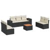 vidaXL 8 Piece Garden Sofa Set with Cushions Black Poly Rattan