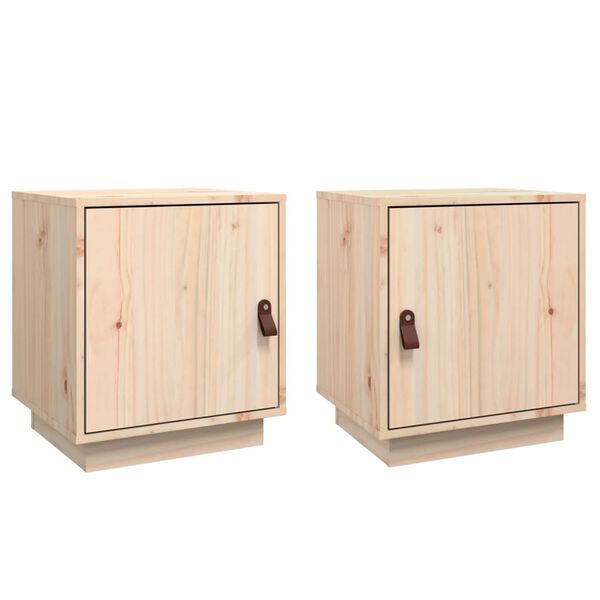vidaXL Bedside Cabinets 2 pcs 40x34x45 cm Solid Wood Pine