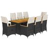 vidaXL 11 Piece Garden Bistro Set with Cushions Black Poly Rattan