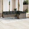 vidaXL 9 Piece Garden Sofa Set with Cushions Grey Poly Rattan