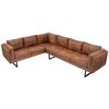 vidaXL Corner Sofa Fabric Brown