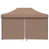 vidaXL Foldable Party Tent Pop-Up with 4 Sidewalls Brown