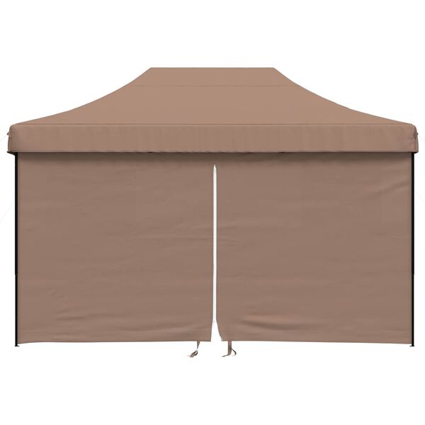 vidaXL Foldable Party Tent Pop-Up with 4 Sidewalls Brown