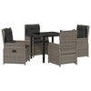 vidaXL Garden Dining Set 5 pcs Grey Poly Rattan