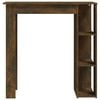vidaXL Bar Table with Shelf Smoked Oak 102x50x103.5 cm Engineered Wood