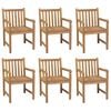 vidaXL Garden Chairs 6 pcs with Anthracite Cushions Solid Teak Wood