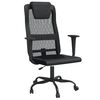 vidaXL Office Chair Height Adjustable Black Mesh Fabric and Faux Leather