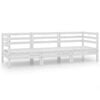 vidaXL 3 Piece Garden Lounge Set White Solid Pinewood