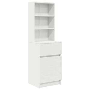 vidaXL Bedside Cabinet White 39x35x125 cm Engineered Wood