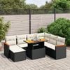 vidaXL 8 Piece Garden Sofa Set with Cushions Black Poly Rattan