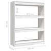 vidaXL Book Cabinet/Room Divider White 100x30x103 cm Solid Pinewood