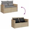 vidaXL 10 Piece Garden Sofa Set with Cushions Beige Poly Rattan Acacia