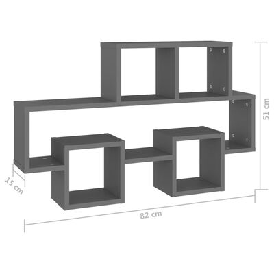 vidaXL Car-shaped Wall Shelf Grey 82x15x51 cm Engineered Wood
