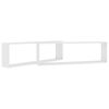 vidaXL Wall Cube Shelf 2 pcs White 100x15x30 cm Engineered Wood