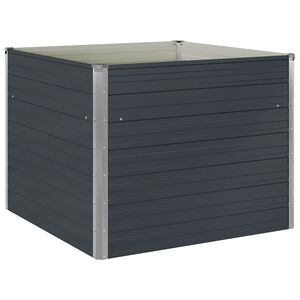 vidaXL Raised Garden Bed | Anthracite | Galvanised steel | 100x100x77 cm