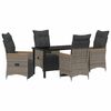 vidaXL Garden Dining Set 5 pcs Grey Poly Rattan