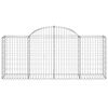 vidaXL Arched Gabion Baskets 25 pcs 200x50x80/100 cm Galvanised Iron