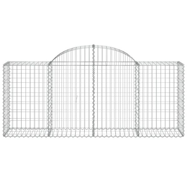 vidaXL Arched Gabion Baskets 25 pcs 200x50x80/100 cm Galvanised Iron