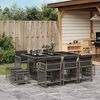 vidaXL 11 Piece Garden Dining Set with Cushions Grey Poly Rattan