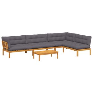 vidaXL 5 Piece Garden Pallet Sofa Units Solid Acacia Wood Natural