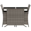 vidaXL 3 Piece Bistro Set with Cushions Grey Poly Rattan