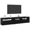 vidaXL TV Cabinet 2 pcs Black Oak 195 x 35 x 40 cm Engineered Wood