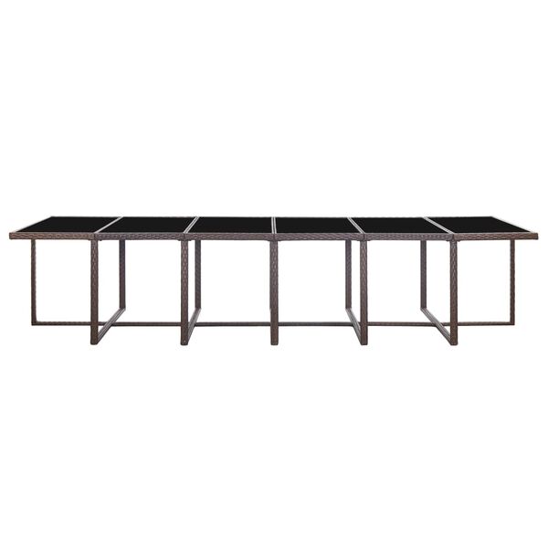 vidaXL 17 Piece Outdoor Dining Set with Cushions Poly Rattan Brown