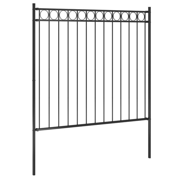 vidaXL Garden Fence Steel 1.81x1.5 m Black