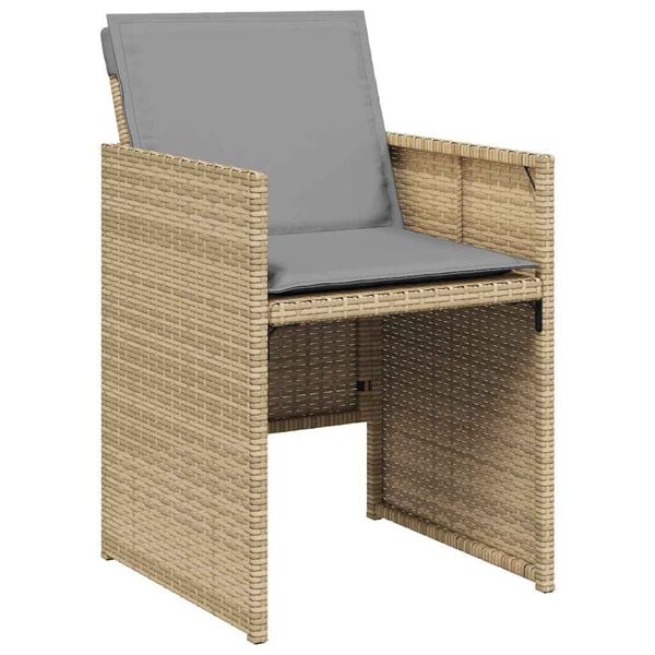 vidaXL Garden Chairs with Cushions 4 pcs Mix Beige Poly Rattan
