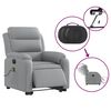 vidaXL Electric Stand up Massage Recliner Chair Light Grey Fabric