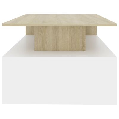 vidaXL Coffee Table White and Sonoma Oak 90x60x42.5cm Chipboard