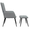 vidaXL Relaxing Chair with a Stool Light Grey Fabric