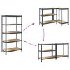 vidaXL 5-Layer Storage Shelves 2 pcs Anthracite Steel&Engineered Wood