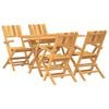 vidaXL 5 Piece Garden Dining Set Solid Wood Teak